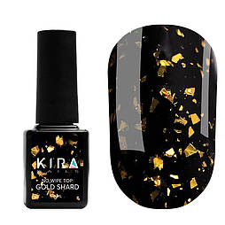 Топ для нігтів Kira Nails Top Gold Shard без липкого шару 6 мл
