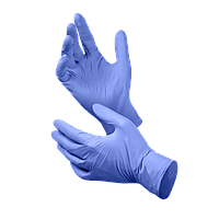 Рукавички медичні оглядові нітрилові JS  нестерильні неприпудрені блакитні (50пар/100шт)