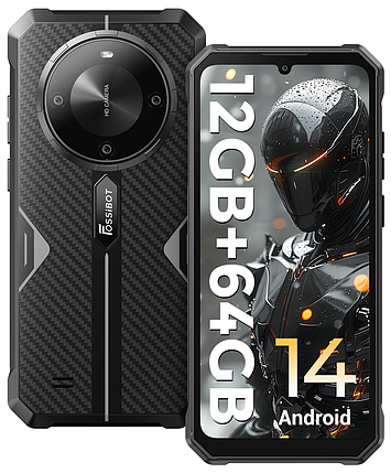 Захищений смартфон Oukitel FOSSiBOT F105 Black 4/64GB акумулятор 10300мАч НОВИНКА, фото 1
