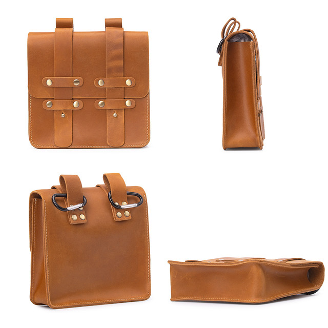 Фото сумка шкіряна на пояс світло-коричнева арт.00130