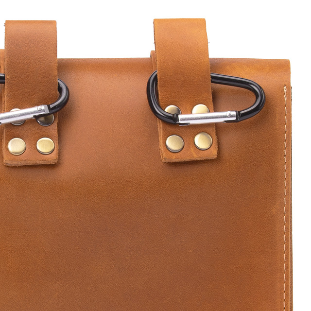 Фото сумка шкіряна на пояс світло-коричнева арт.00130