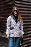 Жіноча демісезонна стьобана коротка куртка К-317 беж, фото 2