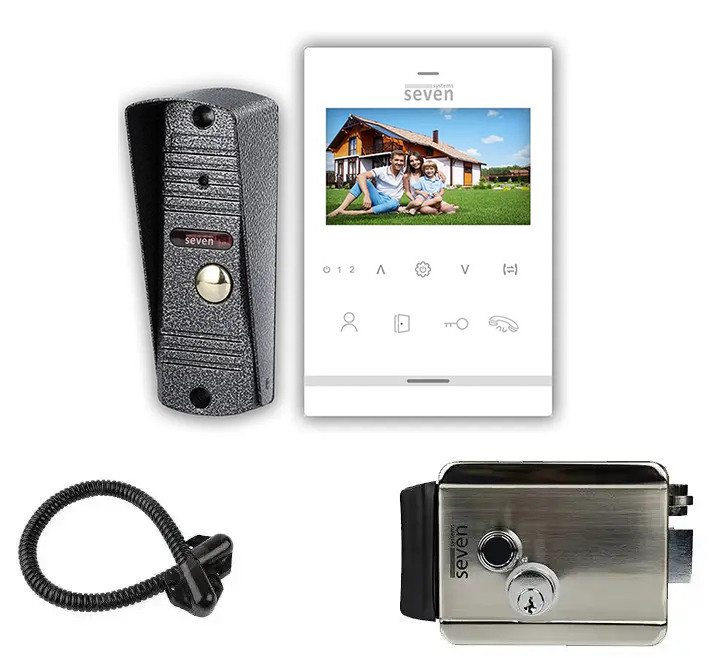 Комплект домофону 4.3 дюйми з електромеханічним замком на хвіртку SEVEN KD-7822d