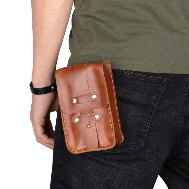 Фото сумка шкіряна на пояс світло-коричнева арт.00135 Фото сумка шкіряна на пояс світло-коричнева арт.00135