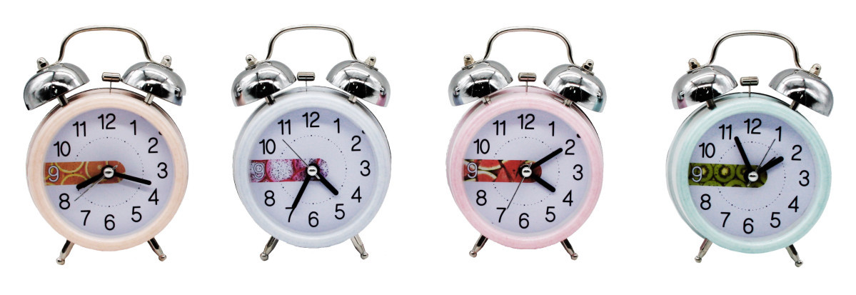 Будильник №ZHW-2882 пл. круглий. з метал. руч. , розмір : 12 * 8 * 4.5с, фото 1