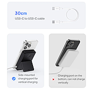 Зовнішній акумулятор з підставкою та підтримкою MagSafe BASEUS MagPro Magnetic 20W 5000mAh (чорний), фото 5