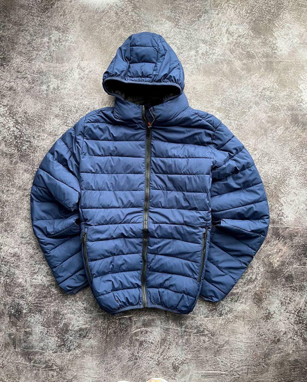Куртка мужская темно-синяя весенняя осенняя с капюшоном, Мужская ...