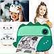 Дитячий фотоапарат з термодруком TOY M05 48МP GREEN DINOSAUR, фото 6