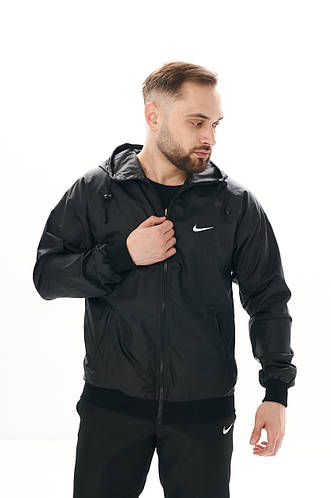 Черная ветровка Nike мужская весна осень из плащевки Canada , Стильная ...