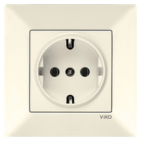 Розетка із заземленням Viko Meridian крем