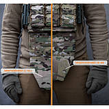 Укорочений протиуламковий фартух для плитоноски з бронепакетом 2 класу захисту (розмір S-M) МультикамТМ Балістика, фото 3