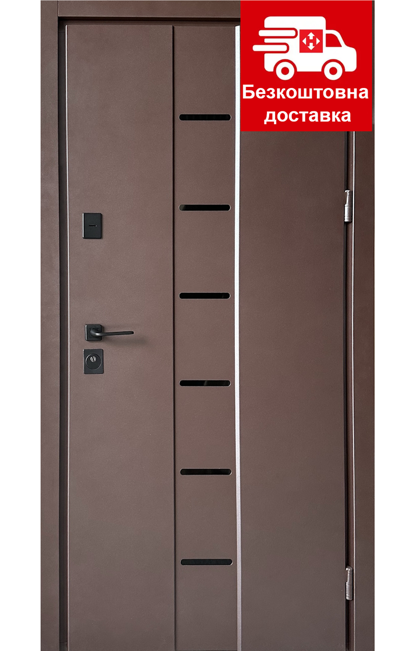 Двері вхідні Redfort Ніка Браун вулиця Метал-МДФ серія Стандарт +