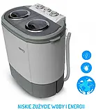 Туристична пральна машинка центрифужна Camry CR 8052 (630 Вт, прання до 3 кг, віджим 1 кг, якісна, біла), фото 3