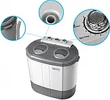 Туристична пральна машинка центрифужна Camry CR 8052 (630 Вт, прання до 3 кг, віджим 1 кг, якісна, біла), фото 10
