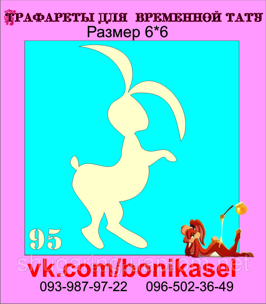 Трафарет для Біо Тату 6*6 95