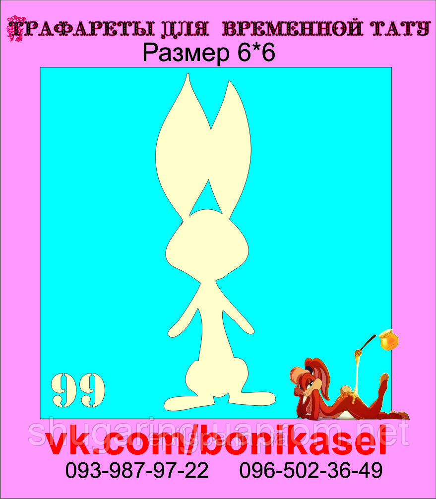 Трафарет для Біо Тату 6*6 99
