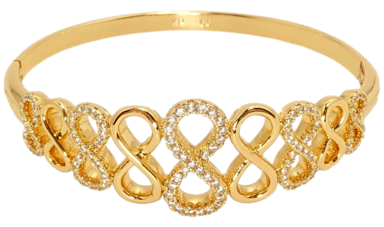 Браслет Xuping Позолота 18K "Візерунок з вісімок з цирконієм" ø 6см