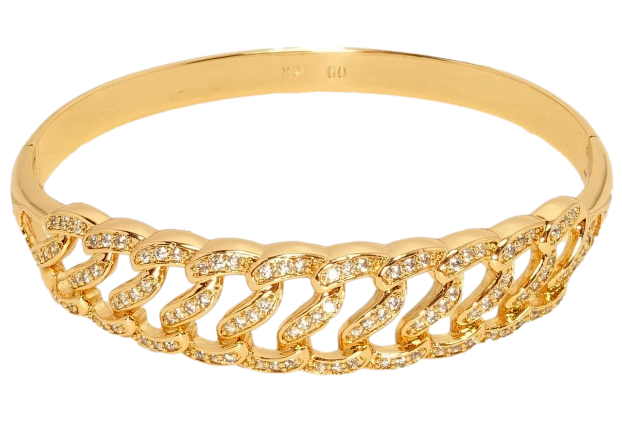 Браслет Xuping Позолота 18K "Декоративний орнамент із вставками цирконію" ø 6см
