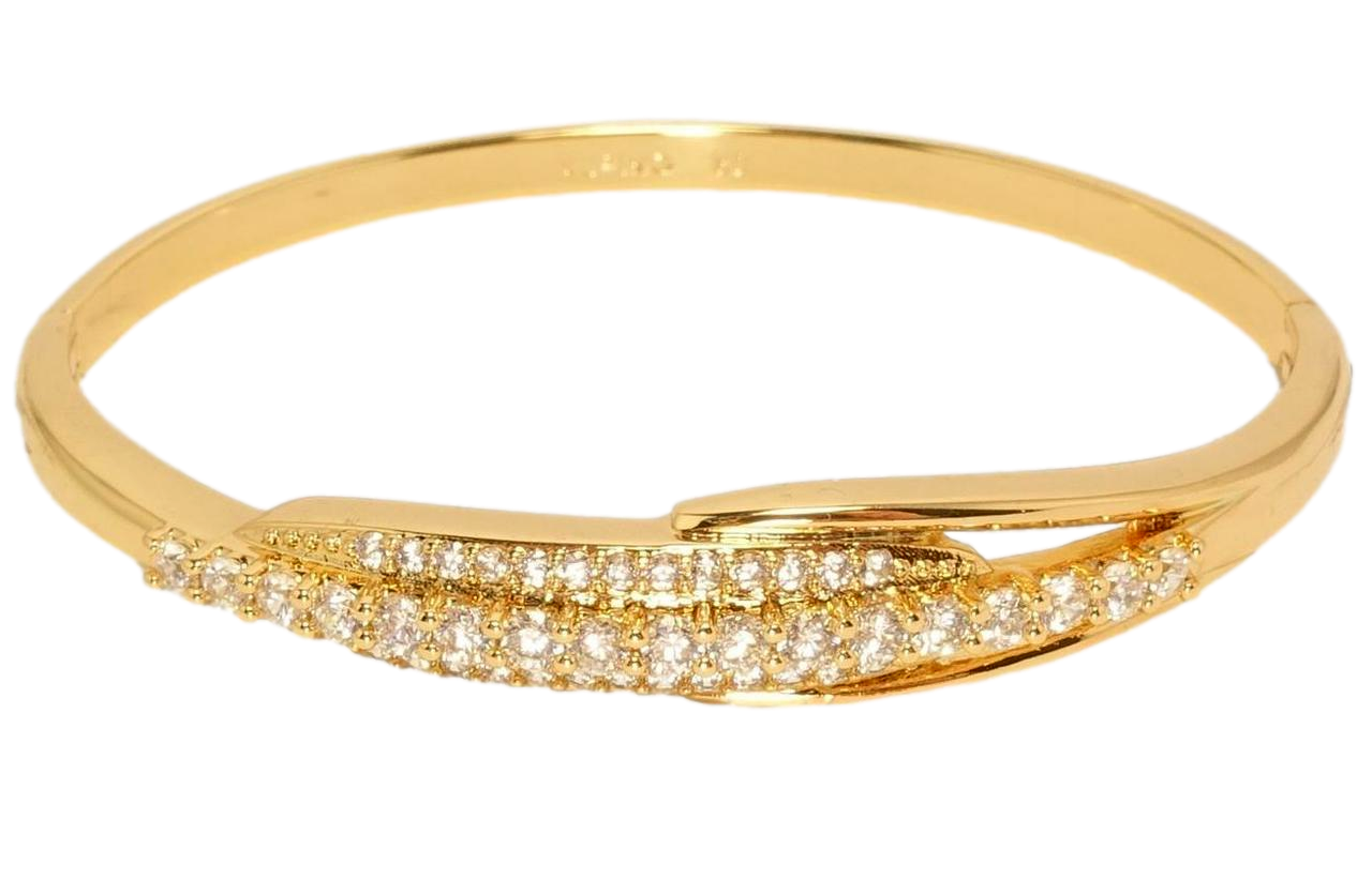 Браслет Xuping Позолота 18K "Декоративний орнамент із доріжками цирконію" ø 5,7см