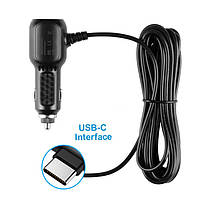 Автомобільний зарядний пристрій 8-36 V 3 А в прикурювач PUJIMAX S1T з TYPE-C і USB-роз'ємом і кабелем 3,5 м