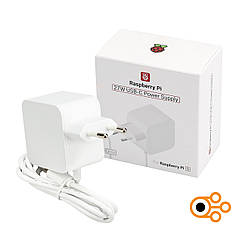Блок живлення для Raspberry Pi 27 Вт (Оригінал / USB Type-C / Білий)