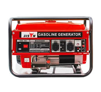 Генератор 3 кВт Bison однофазний бензиновий Оригінал BS3500 мідна обмотка, 46 кг