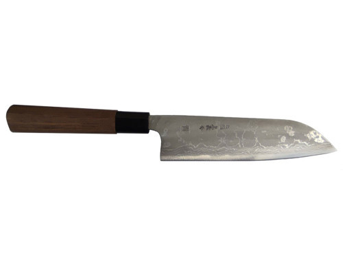 Кухонний японський ніж Santoku Tosa Damascus TADAYOSHI 150 мм, фото 1