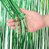 Шторка для фотозони з дощику (фольгована) | Зелений 1х2м