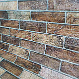 Самоклеюча декоративна 3D панель під коричневу єкатеринославську цеглу 700x3080x3 мм, фото 2