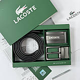 УЦІНКА!!! Чоловічий набір, ремінь з двома пряжками Lacoste (989), фото 7