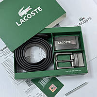 Чоловічий набір, ремінь з двома пряжками Lacoste (989)
