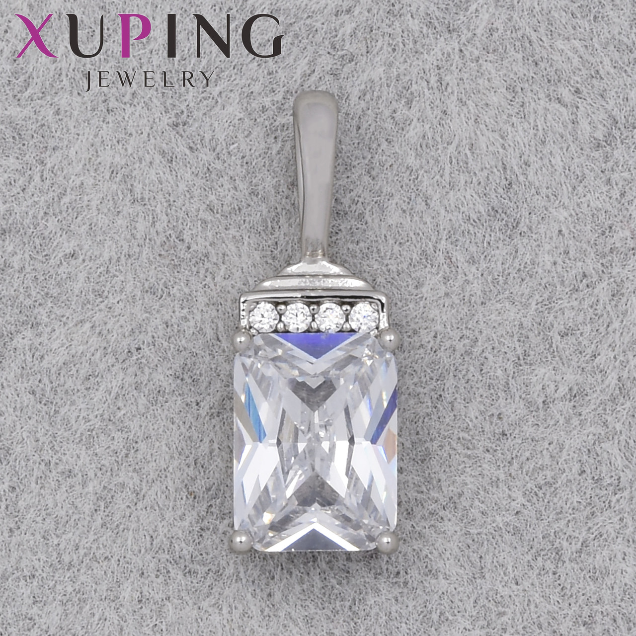 Кулон женский Xuping Jewelry медицинское золото родий с переливающимся кристаллом размер изделия 15х6 мм