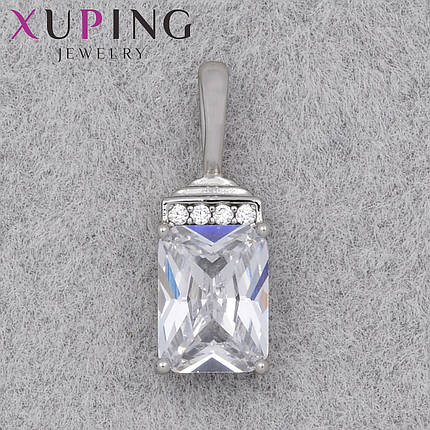 Кулон женский Xuping Jewelry медицинское золото родий с переливающимся кристаллом размер изделия 15х6 мм, фото 1
