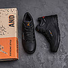 Шкіряні чоловічі теплі зимові черевики з натуральним хутром Jordan Y-707 чорні чоловіче комфортне зимове взуття з натуральної шкір, фото 8