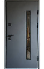 Вхідні двері Redfort Стріт Грей Люкс вулиця зі склом серія Комфорт 3 контури, фото 2