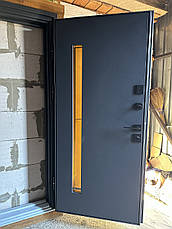 Вхідні двері Redfort Стріт Грей Люкс вулиця зі склом серія Комфорт 3 контури, фото 3