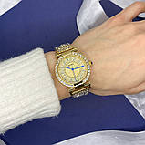 Жіночий кварцовий наручний годинник зі стразами Skmei 1956GD Gold STOPPED, фото 4