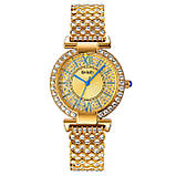 Жіночий кварцовий наручний годинник зі стразами Skmei 1956GD Gold STOPPED, фото 5