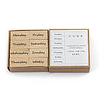 Набір дерев'яних штампів для скрапбукінгу "Дні тижня" CHT071, фото 3