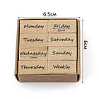 Набір дерев'яних штампів для скрапбукінгу "Дні тижня" CHT071, фото 2