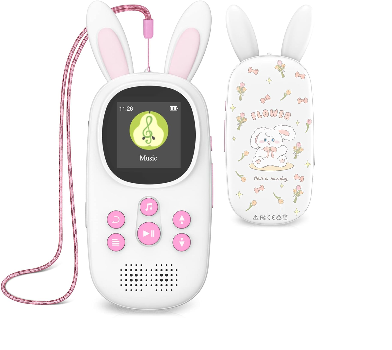 Плеєр MP3 Benjie M5 Kids Bluetooth 5.0 Hi-Fi 32Gb із зовнішнім динаміком Білий + рожевий