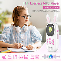 Плеєр MP3 Benjie M5 Kids Bluetooth 5.0 Hi-Fi 32Gb із зовнішнім динаміком Білий + рожевий, фото 5