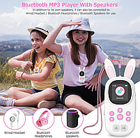Плеєр MP3 Benjie M5 Kids Bluetooth 5.0 Hi-Fi 32Gb із зовнішнім динаміком Білий + рожевий, фото 7