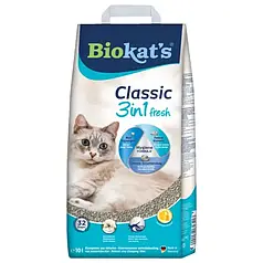 Наповнювач туалету для кішок Biokat's Classic Fresh 3in1 Cotton Blossom 10 л (бентонітовий)