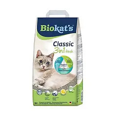Наповнювач для котячого туалету Biokat's Classic 3in1 Fresh 18 кг — бентонітовий