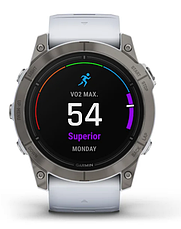 Смарт-годинник Garmin EPIX Pro Gen 2 Sapphire (51 mm), Titanium with whitestone silicone band, фото 3