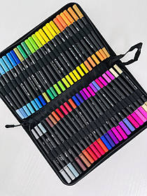 Набір двосторонніх маркерів (лінер-пензель) 48 кольорів У пеналі 137827