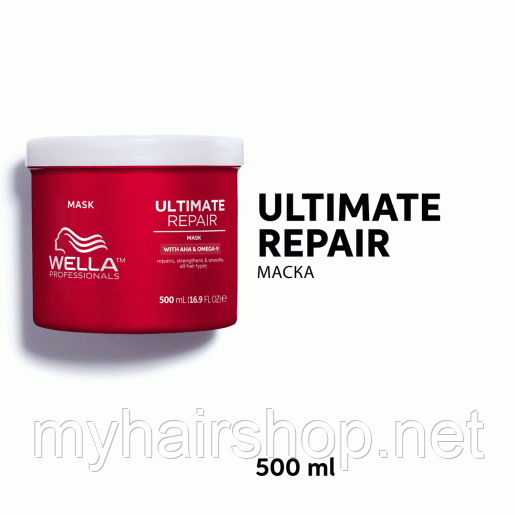 Інтенсивна відновлююча маска для всіх типів волосся Wella Professionals Ultimate Repair Mask 500 ml, фото 1
