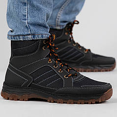 Черевики чоловічі зимові з хутром високі чорні (АБ 110)