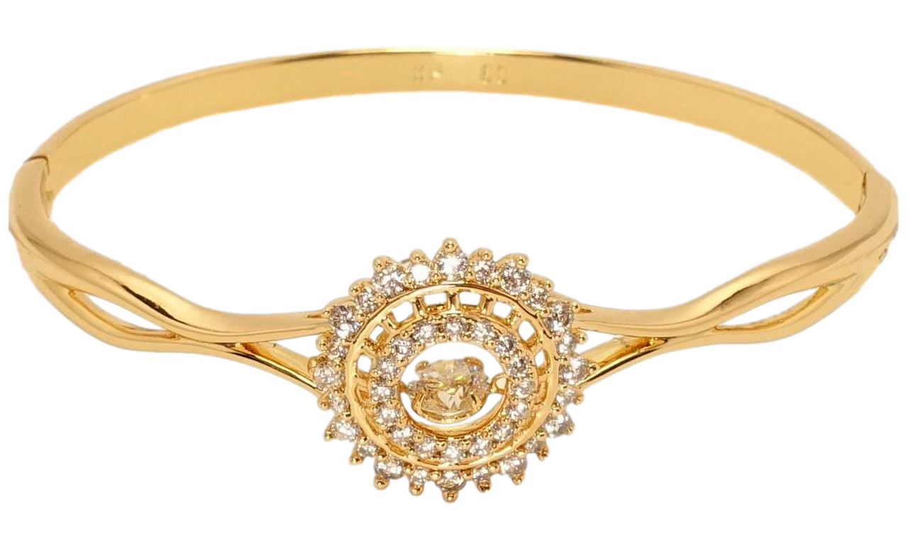 Браслет Xuping Позолота 18K "Витончений орнамент колами цирконію з "танцювальним каменем" ø 6см